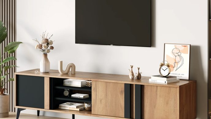 should you buy a tv stand with open or closed storage