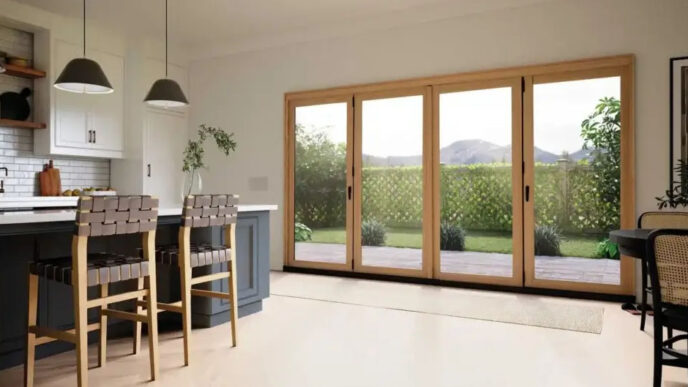 how patio doors compare to bi fold windows for homes in los angeles' open floor plans