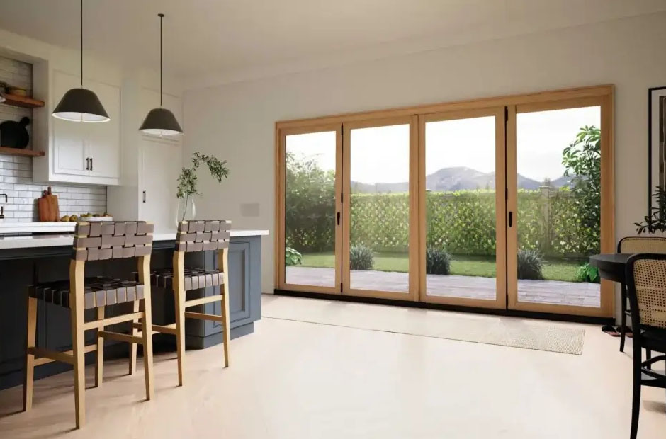 how patio doors compare to bi fold windows for homes in los angeles' open floor plans